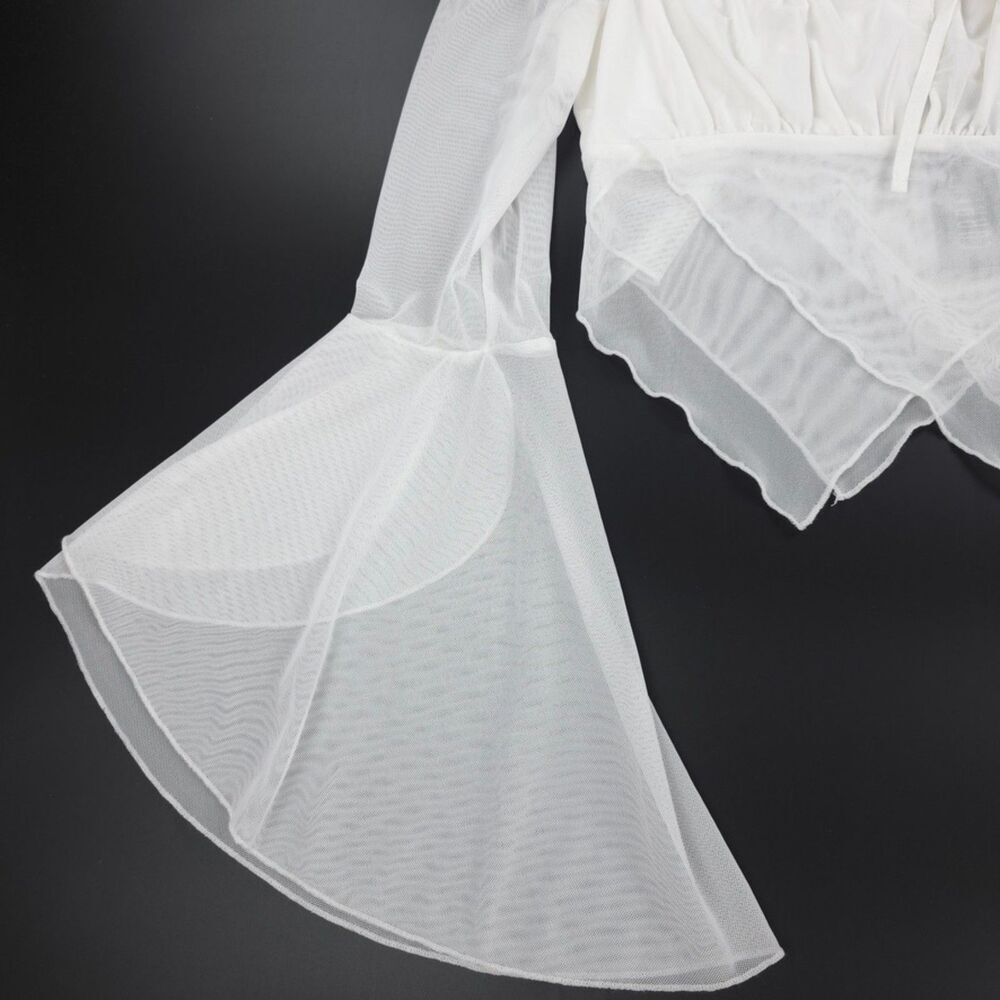 NEW Dolls Kill Current Mood Wild Attraction Mesh Top 90s Coquette Angelic y2k 2X - Picture 8 of 11